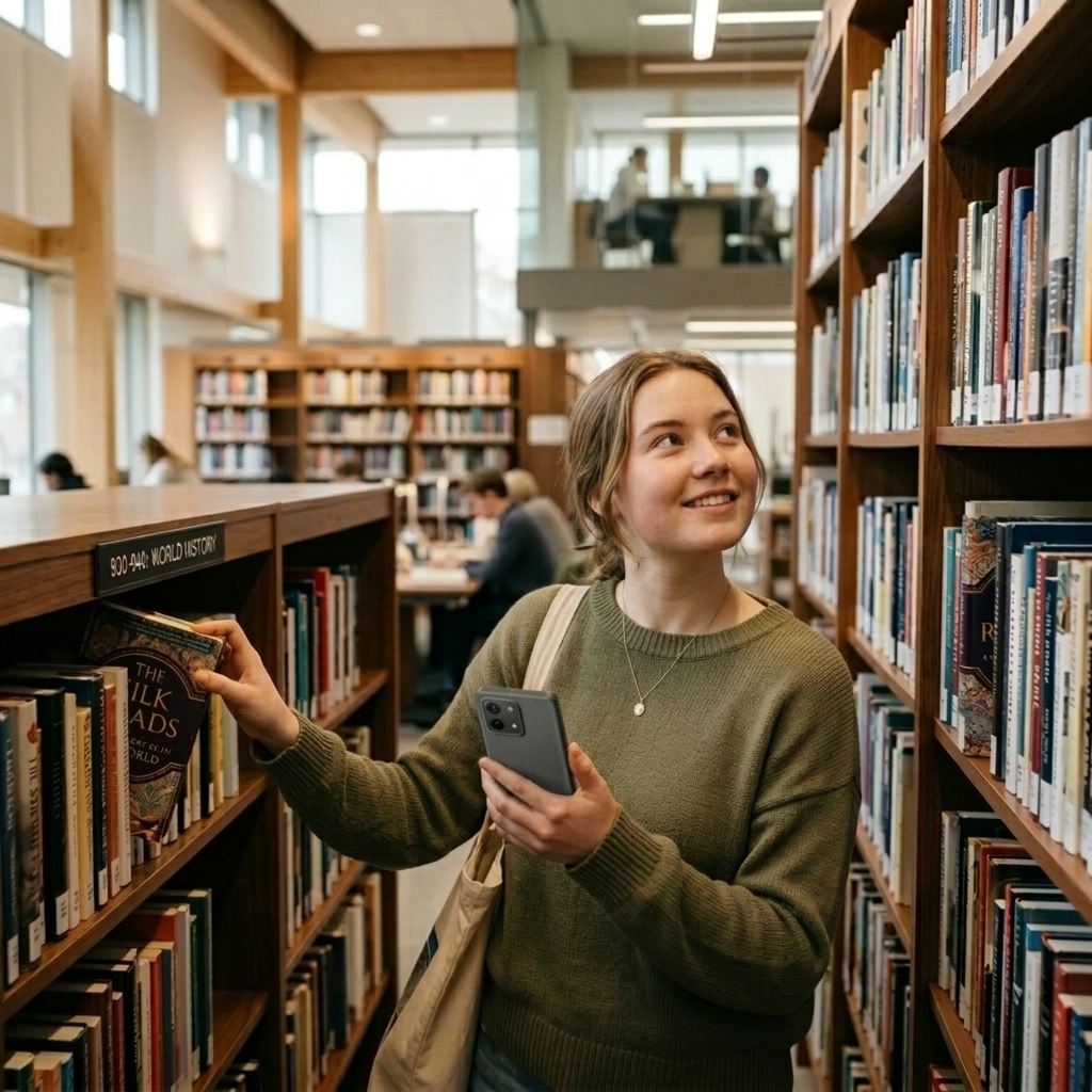 Patron using Libcodesk mobile portal